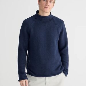 J Crew cotton rollneck sweater navy small **Updated**